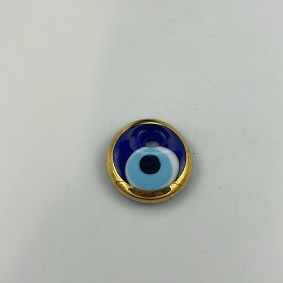 BLUE AND GOLD BLOWN GLASS PENDANT - Picture 1 of 5